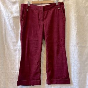 J. Crew Size 14 City Fit Corduroy Pants (Dark Red/Maroon) Super Soft!